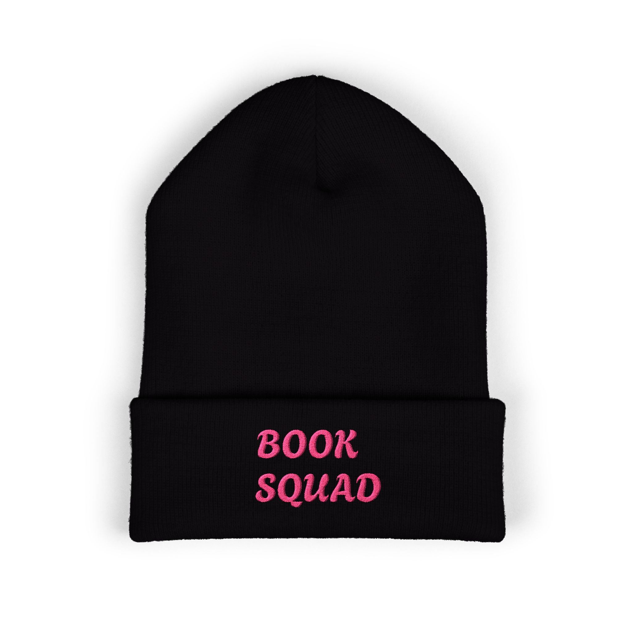 Book Squad Embroidered Beanie — Cozy Reading Club Cuffed Hat