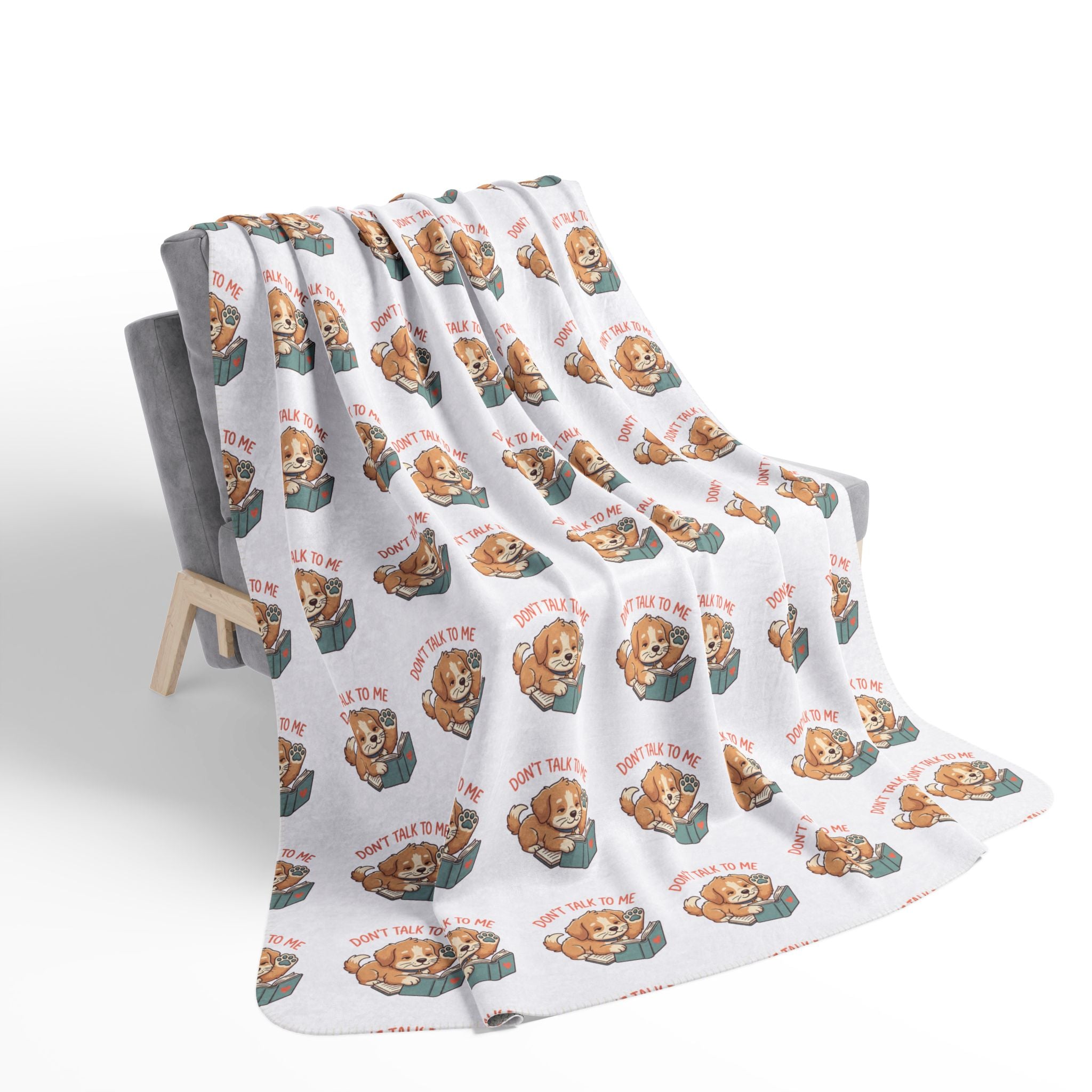 Cozy reader fleece throw blanket – 100% polyester soft pile, for book lovers