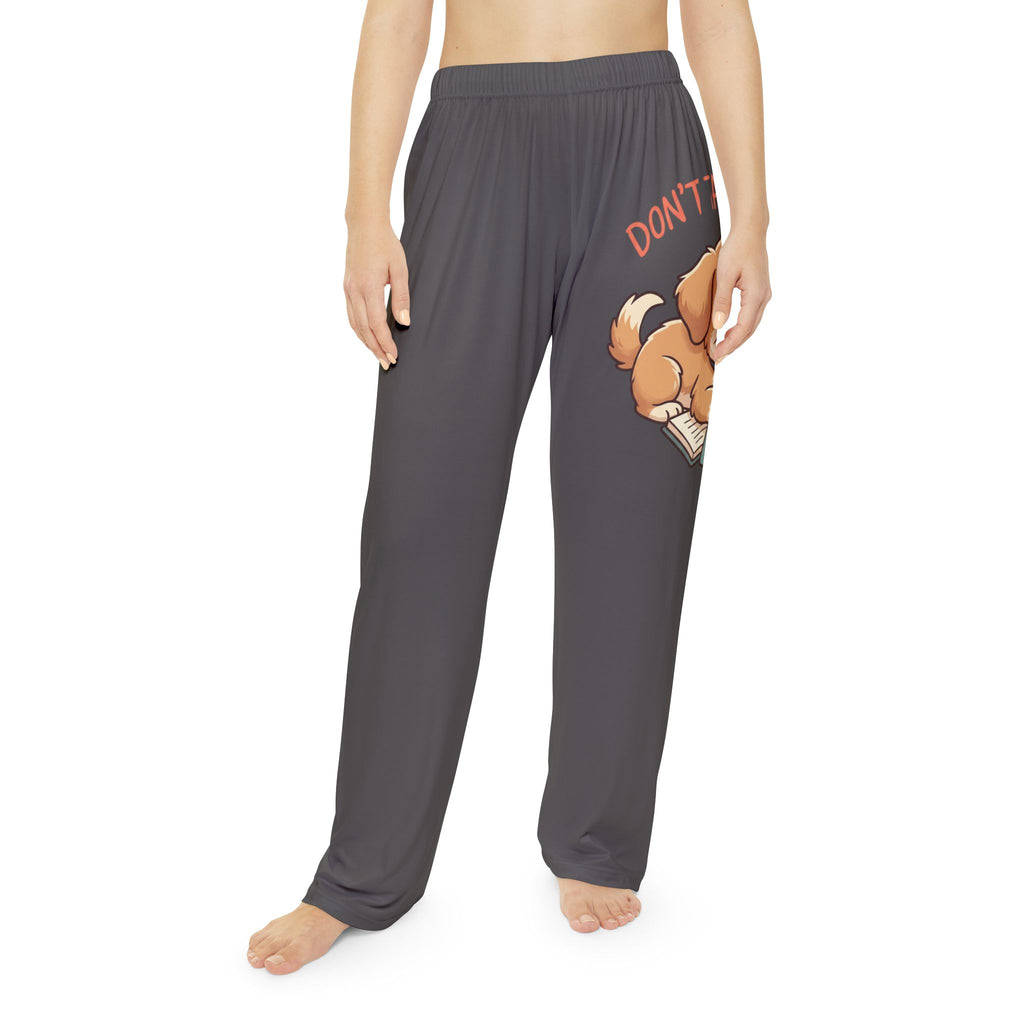 Women's Pajama Pants — Cute Sleeping Puppy "Don't Talk to Me" Lounge Sleepwear