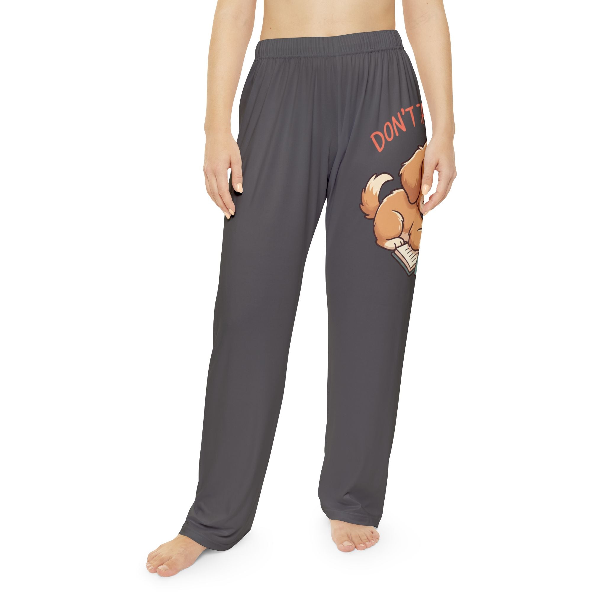 Women's Pajama Pants — Cute Sleeping Puppy "Don't Talk to Me" Lounge Sleepwear