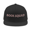 Book Squad flat brim snapback hat – acrylic/wool blend, one size fits most