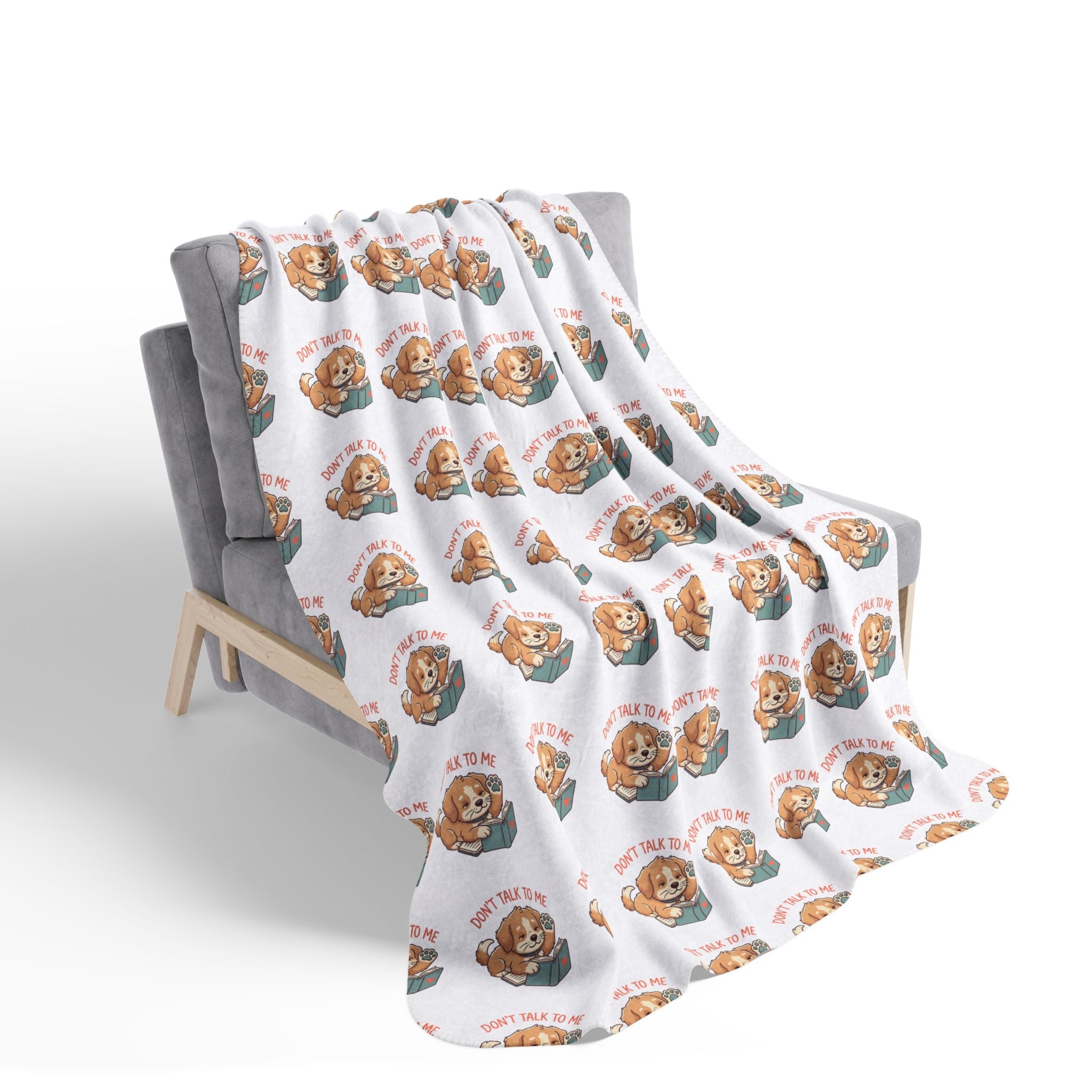 Cozy reader fleece throw blanket – 100% polyester soft pile, for book lovers