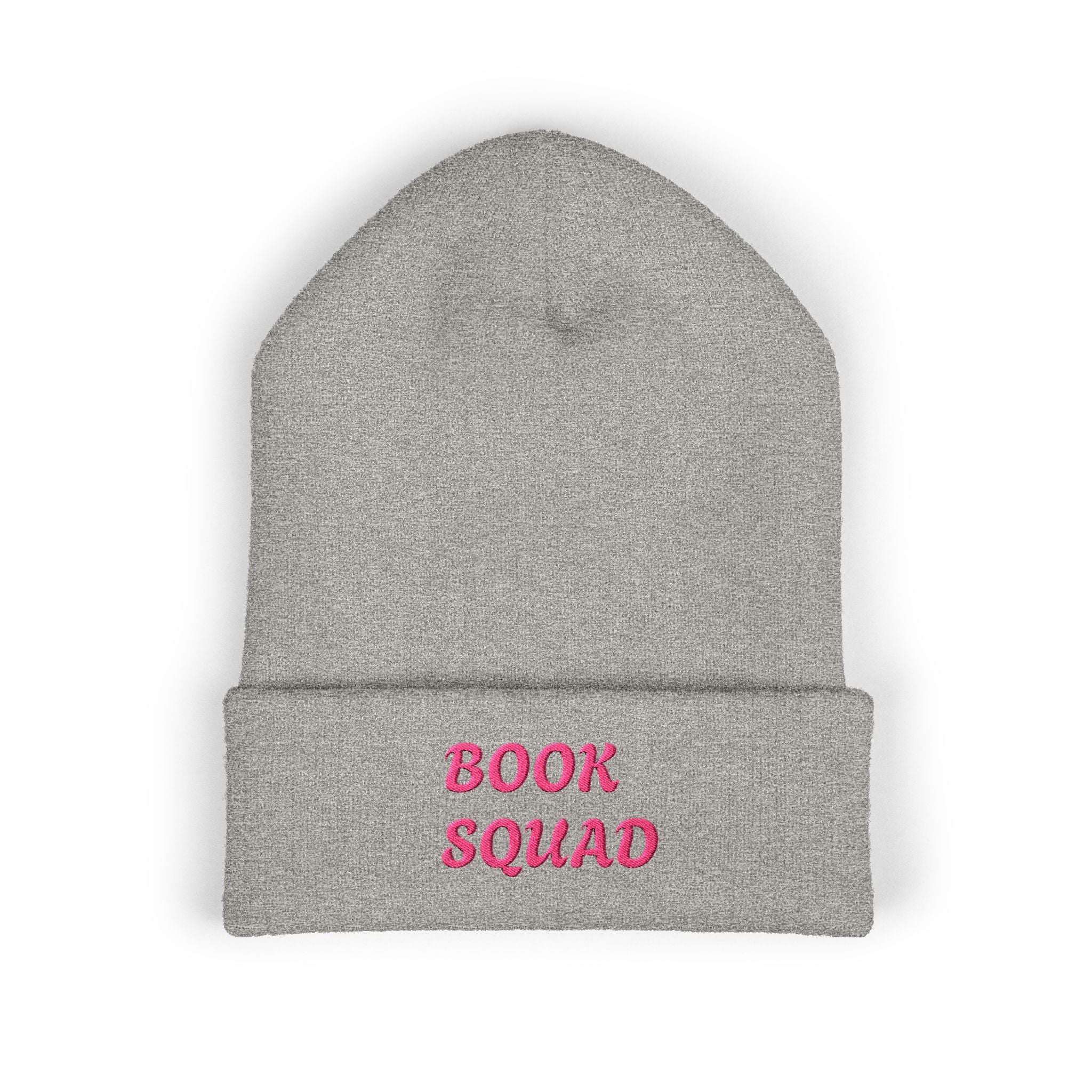 Book Squad Embroidered Beanie — Cozy Reading Club Cuffed Hat