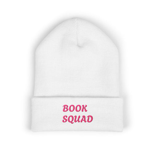 Book Squad Embroidered Beanie — Cozy Reading Club Cuffed Hat